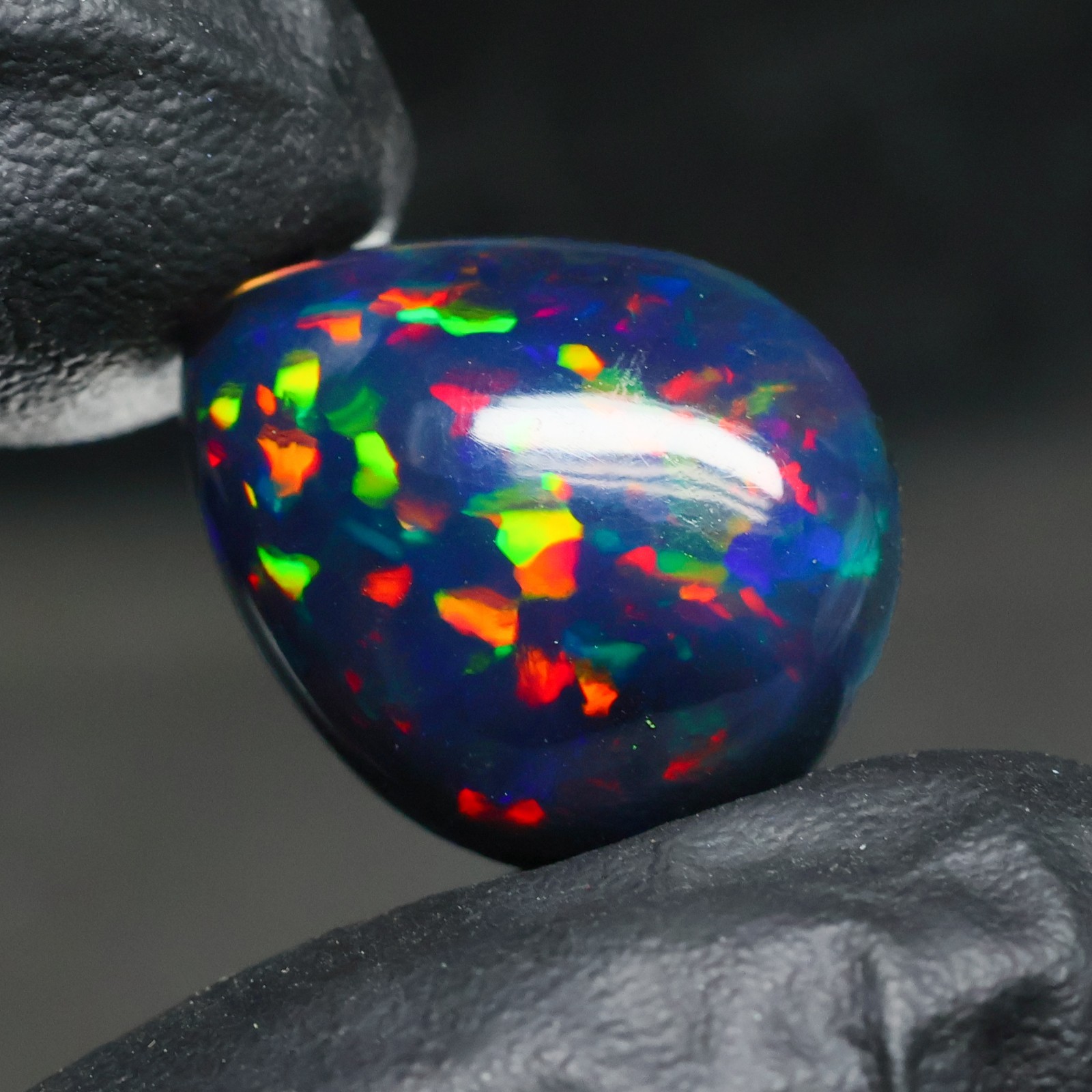 Black Opal Cabochon 8.70 Ct Ethiopian Welo Smoked Opal Loose Gemstone