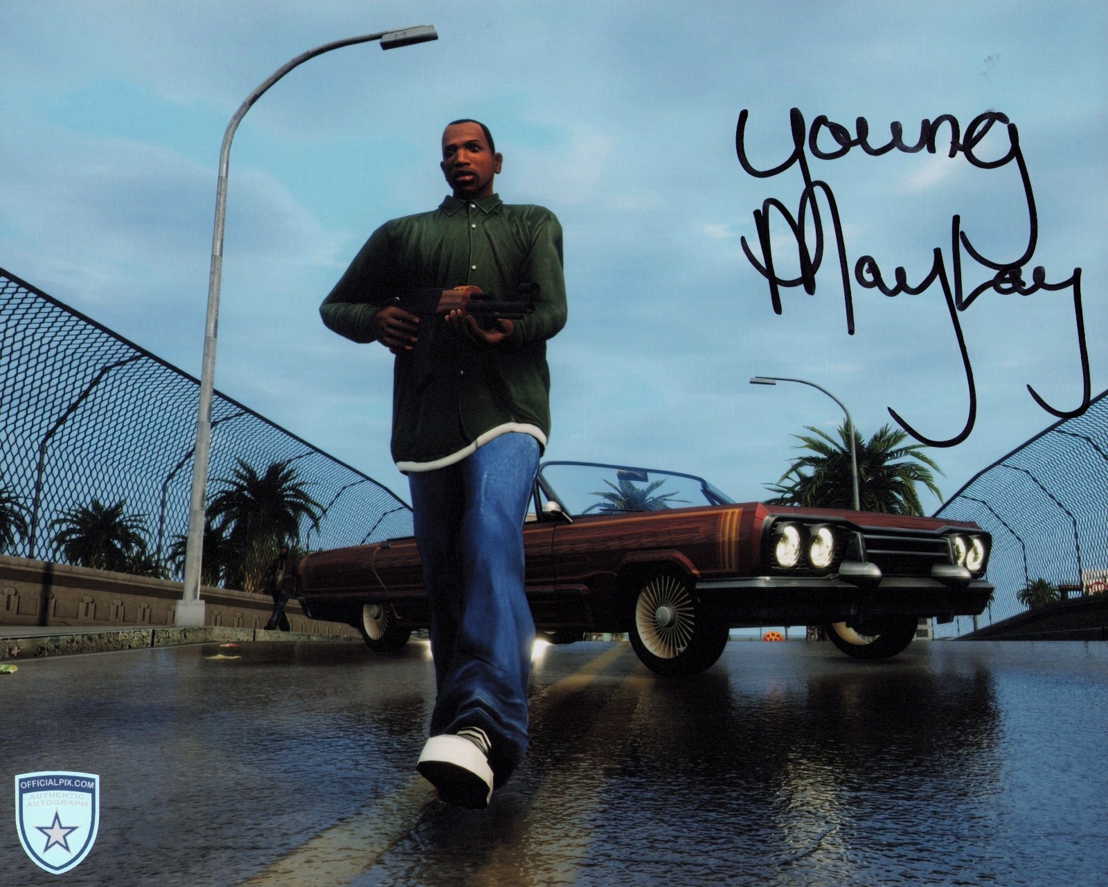Signed Young Maylay Grand Theft Auto GTA Carl CJ Johnson 8x10 w Official Pix COA