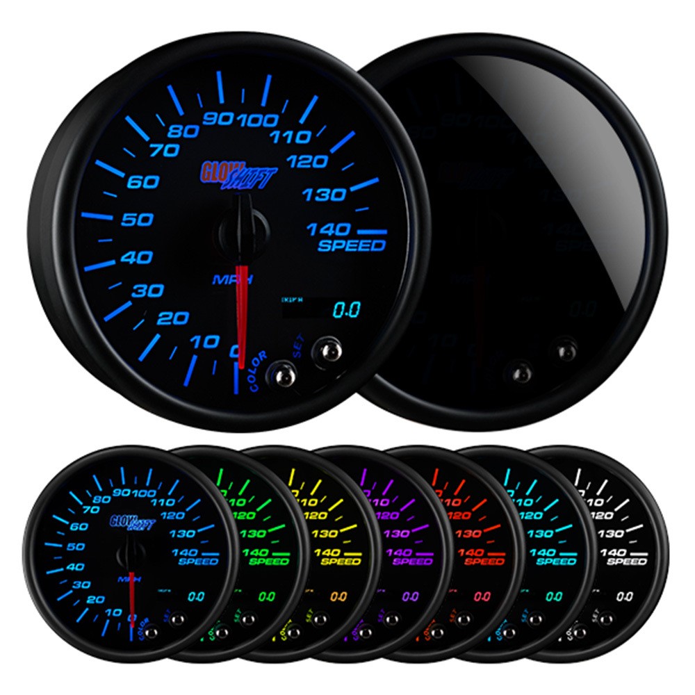 GlowShift In-Dash 140 MPH Speedometer Gauge Kit 3-3/4\