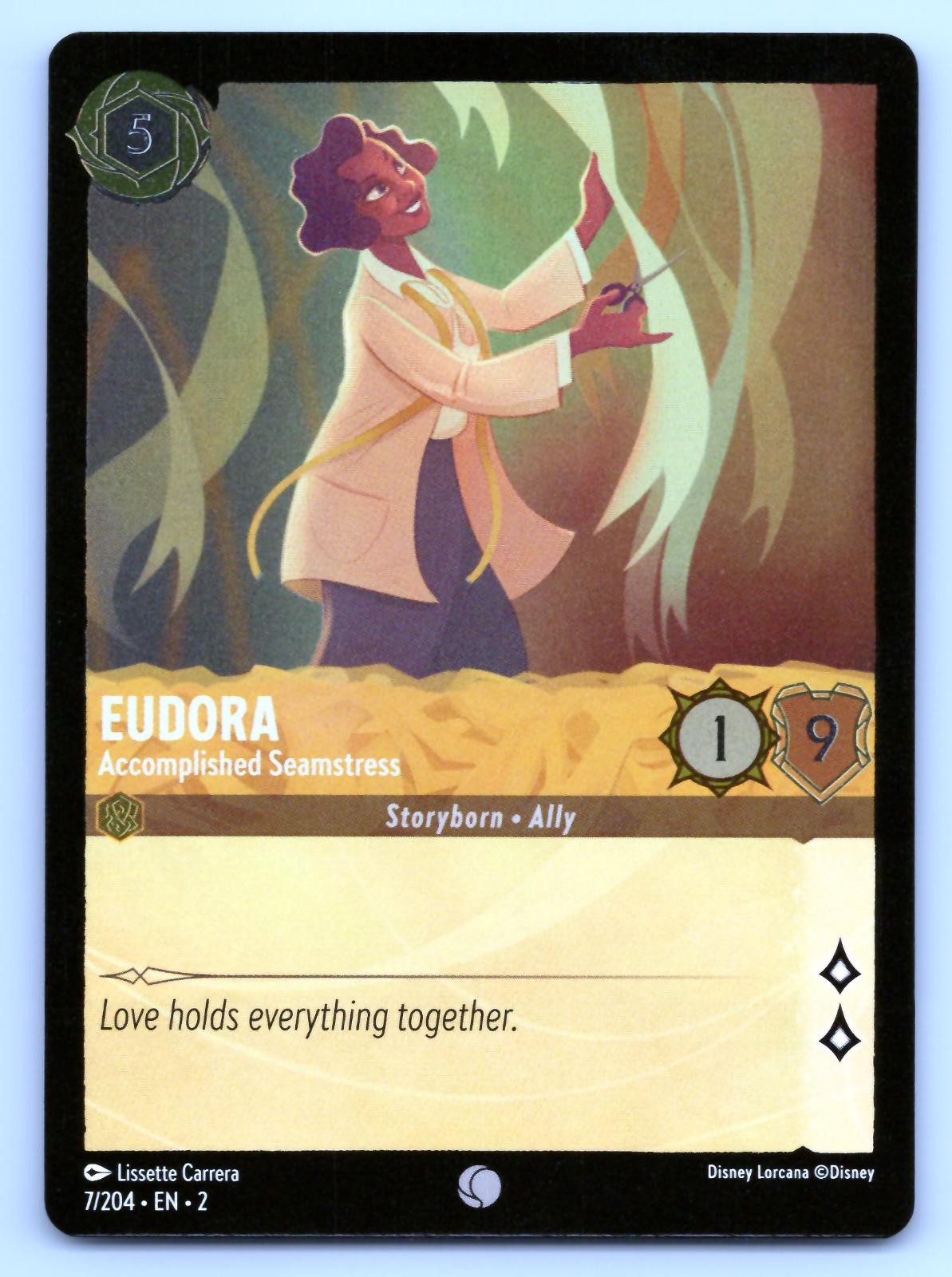 Lorcana Eudora - Accomplished Seamstress (FOIL) 7/204 Rise of the Floodborn 2 NM Lorcana Eudora - Accomplished Seamstress (FOIL) 7/204 Rise of the Floodborn 2 NM