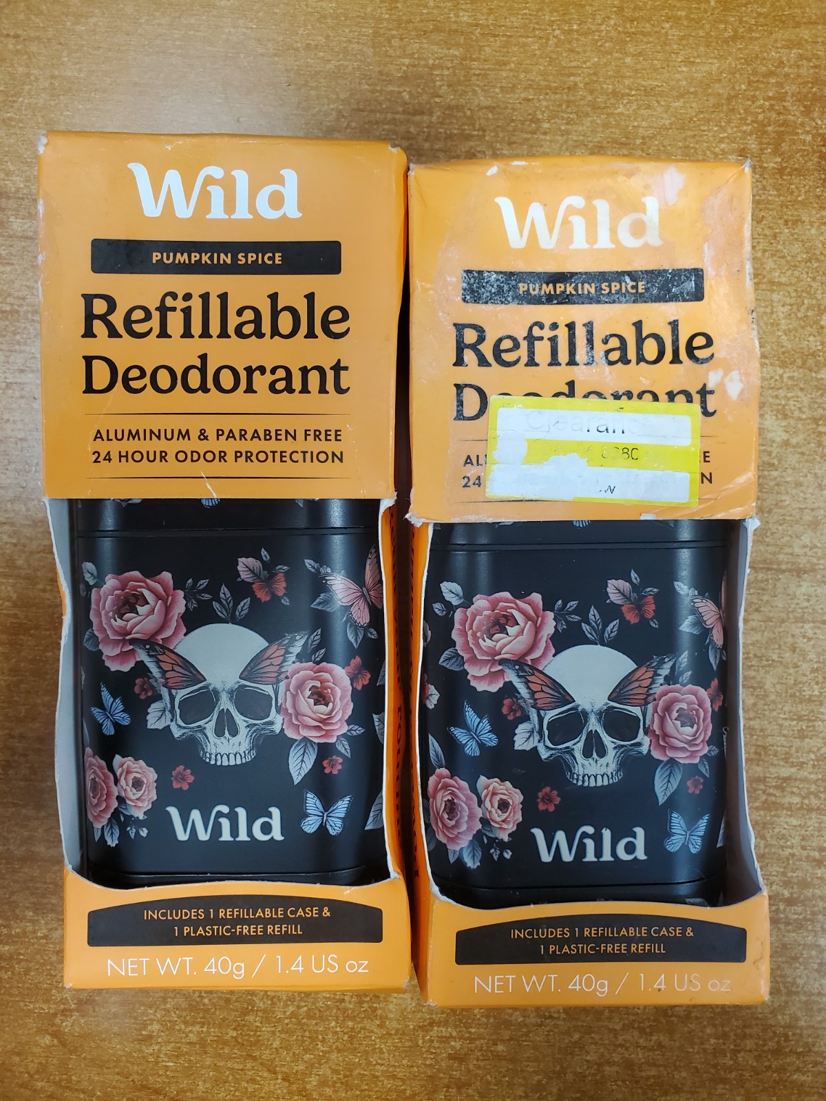 2 Kits: Wild Refillable Skull Case Deodorant *Pumpkin Spice* Exp 8/28 0319 R8P4a