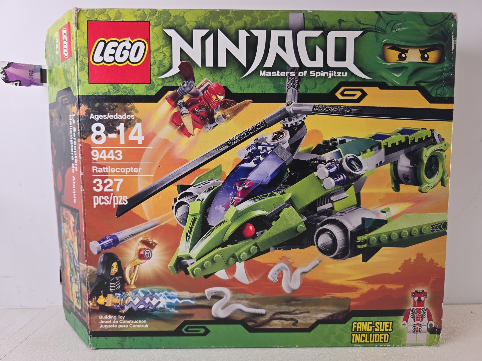 LEGO NINJAGO Master of Spinjitzu Rattlecopter 9443 With Original Box & Manual LEGO NINJAGO Master of Spinjitzu Rattlecopter 9443 With Original Box & Manual