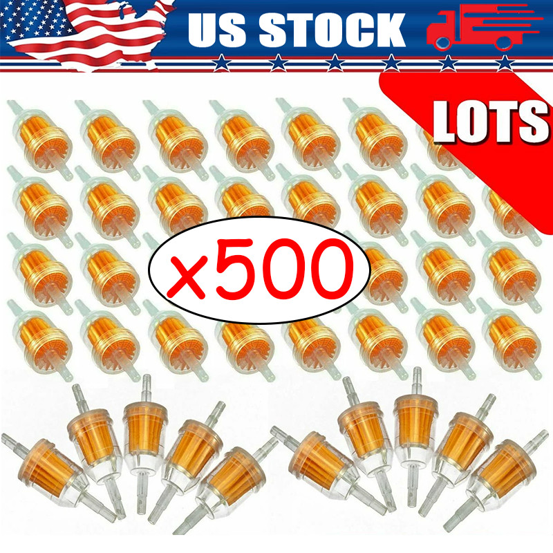 1-500Pack Motor Inline Gas Oil Fuel Filter Small Engine for 1/4\'\' 5/16\