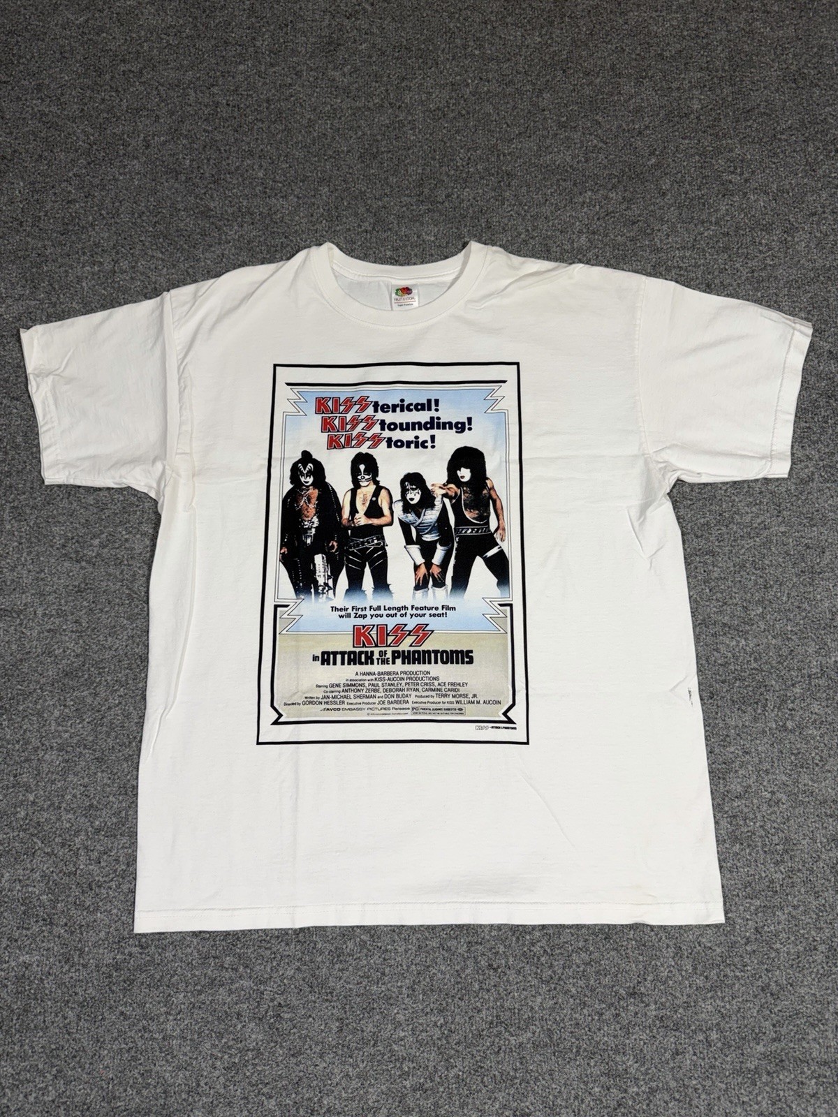 KISS Graphic Band T-Shirt Men\'s XL White Crew Neck Short Sleeve Cotton KISS Graphic Band T-Shirt Men\'s XL White Crew Neck Short Sleeve Cotton