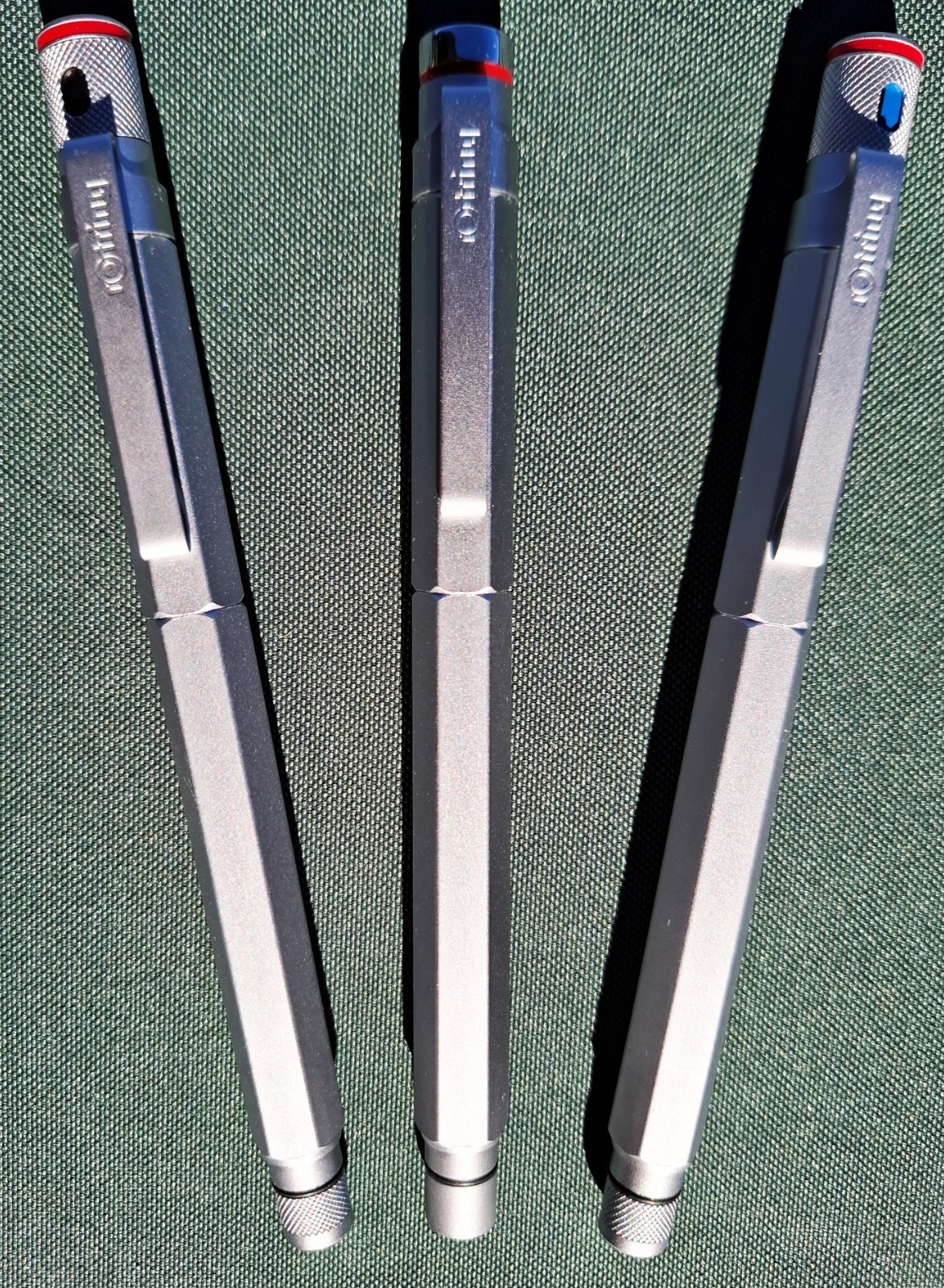 Rotring Rollerball  2  model 600  Knurled, and 1 model Newton with a Smooth grip