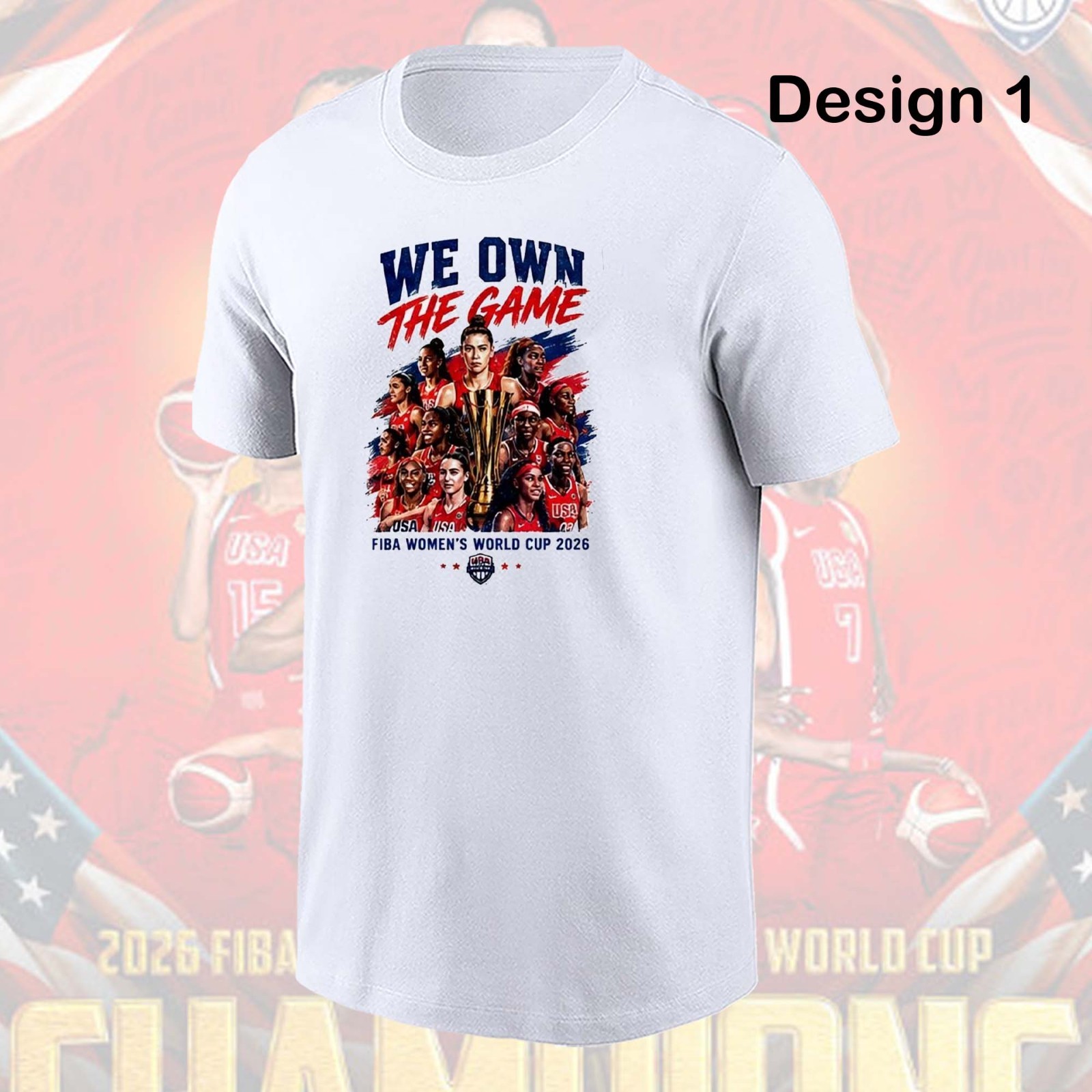 HOT - 2026 USA Fiba Women’s World Cup Champions Shirt One Side For Fans S-5XL