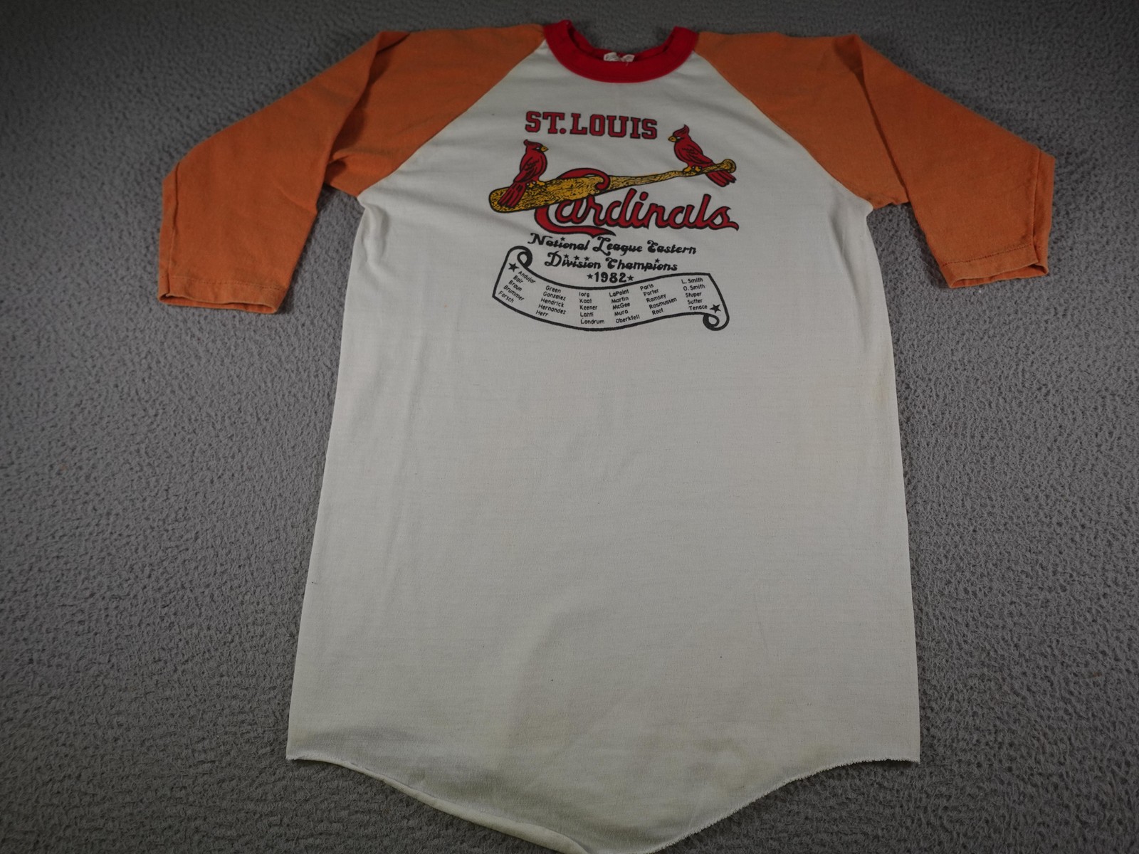 Vintage St Louis Cardinals Shirt Men XL White 80s Russell Athletic MLB Baseball