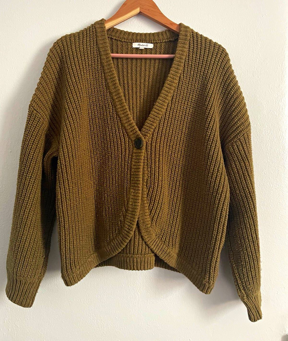 madewell olive green button cardigan knit sweater size medium madewell olive green button cardigan knit sweater size medium