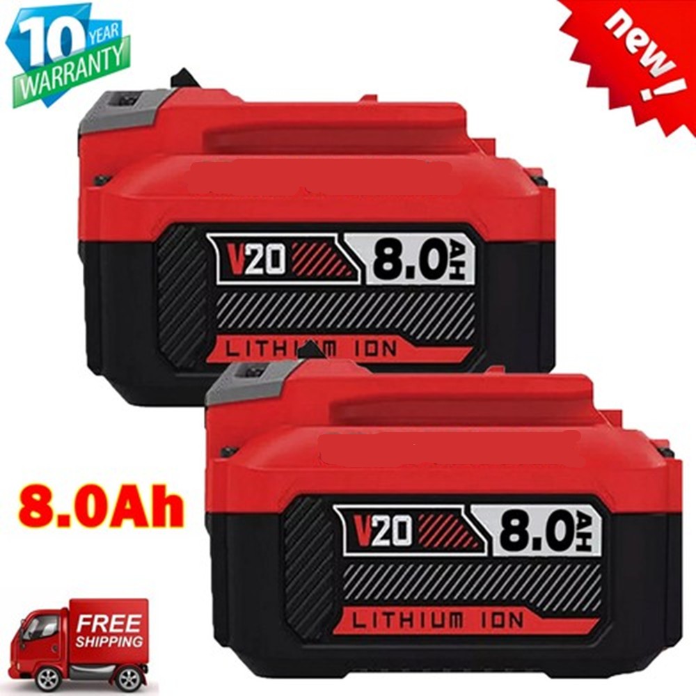 2 Pack 8.0Ah For Craftsman V20 20V MAX Lithium Battery CMCB204 CMCB202 CMCB206