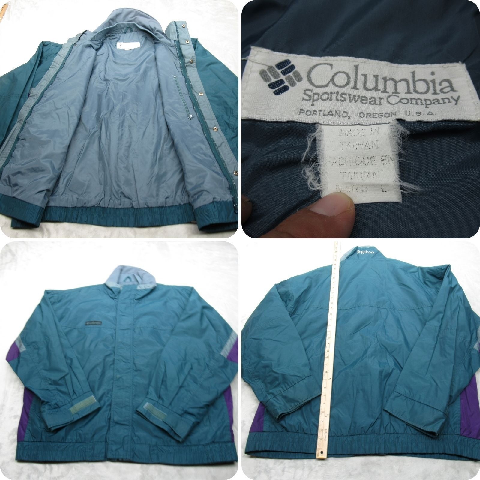 Columbia Jacket Mens Large Green Bugaboo Full Zip Waterproof 3in1 Shell Vintage