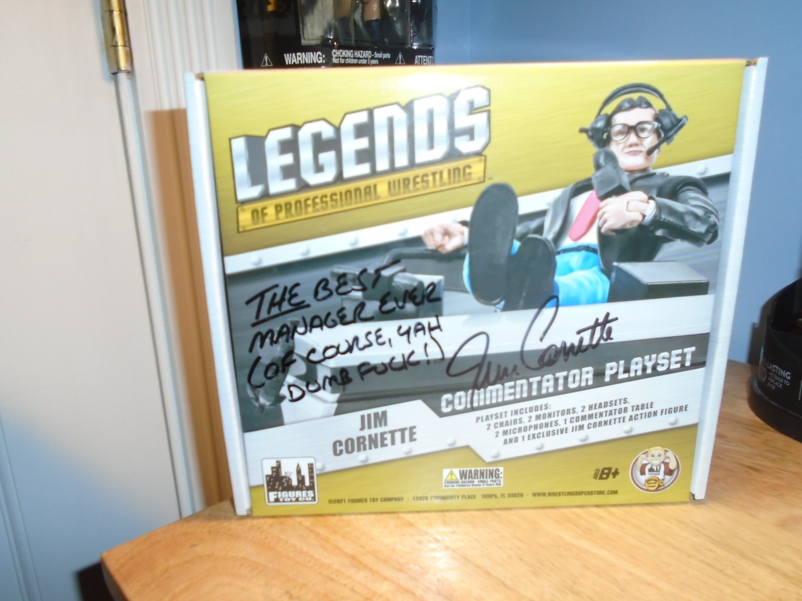 Jim Cornette Commenter Playset Legends Of Pro Wrestling Autographed