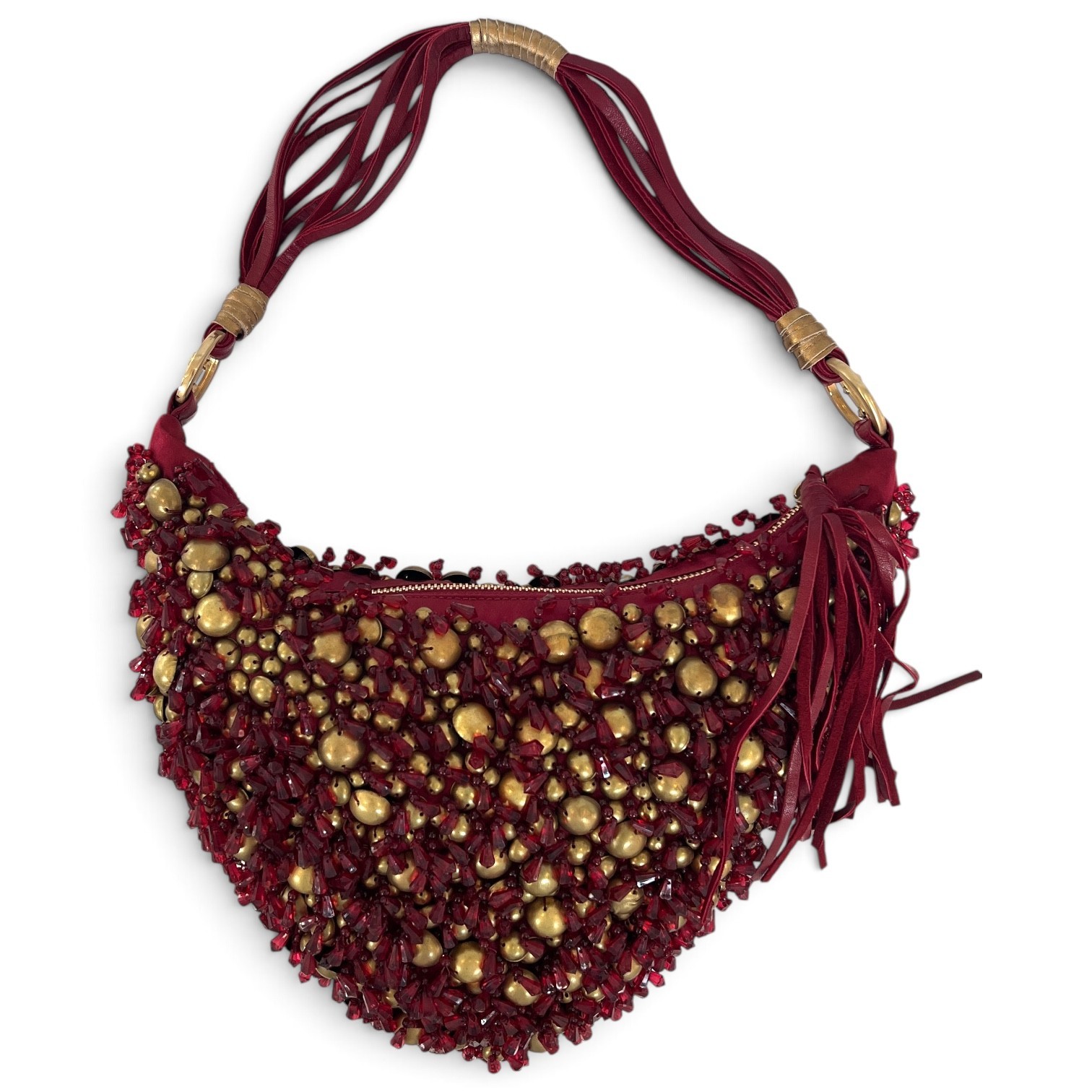 CESARE PACIOTTI HANDCRAFTED SILK BEADED EVENING BAG PURSE ITALIAN WOMENS RED CESARE PACIOTTI HANDCRAFTED SILK BEADED EVENING BAG PURSE ITALIAN WOMENS RED