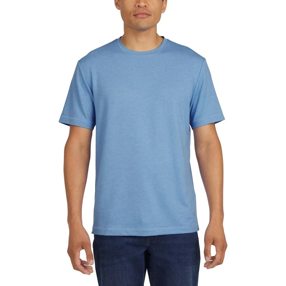 NWOT Lands\' End Men\'s L Light Blue T-Shirt  Short Sleeve Crew Neck Soft Fabric