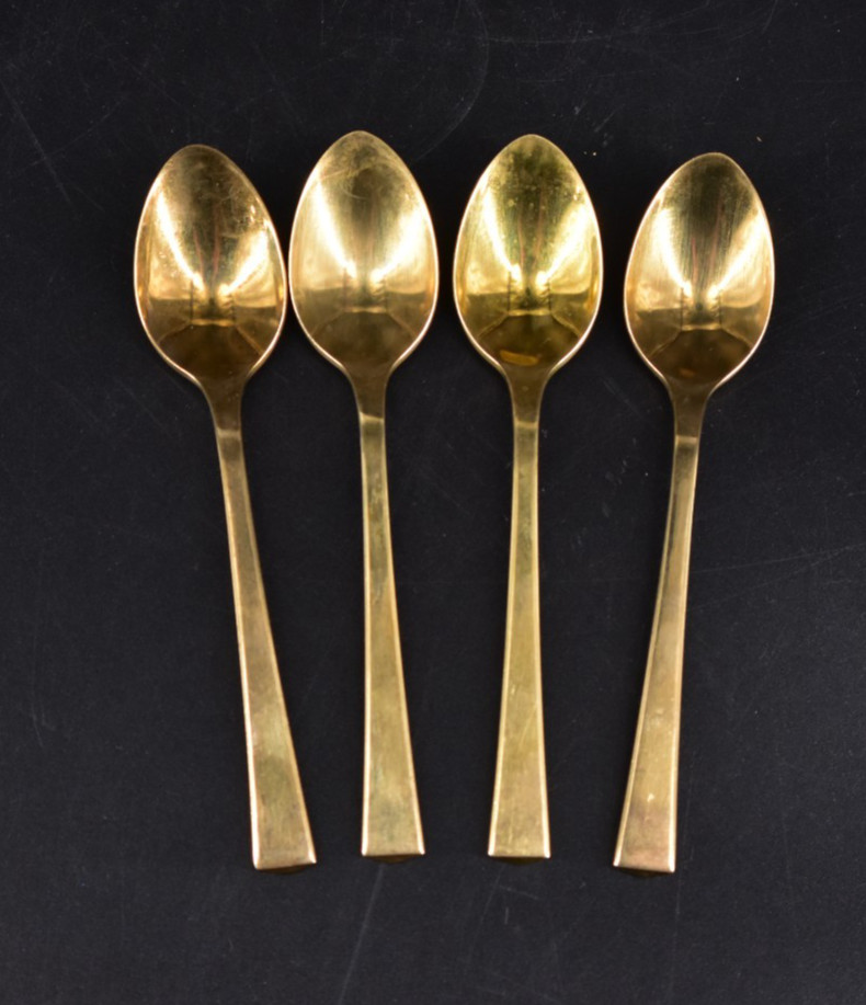Vintage Dirigold Dirilyte Goldware EMPRESS Set of 4 Demitasse Spoons Flatware Vintage Dirigold Dirilyte Goldware EMPRESS Set of 4 Demitasse Spoons Flatware