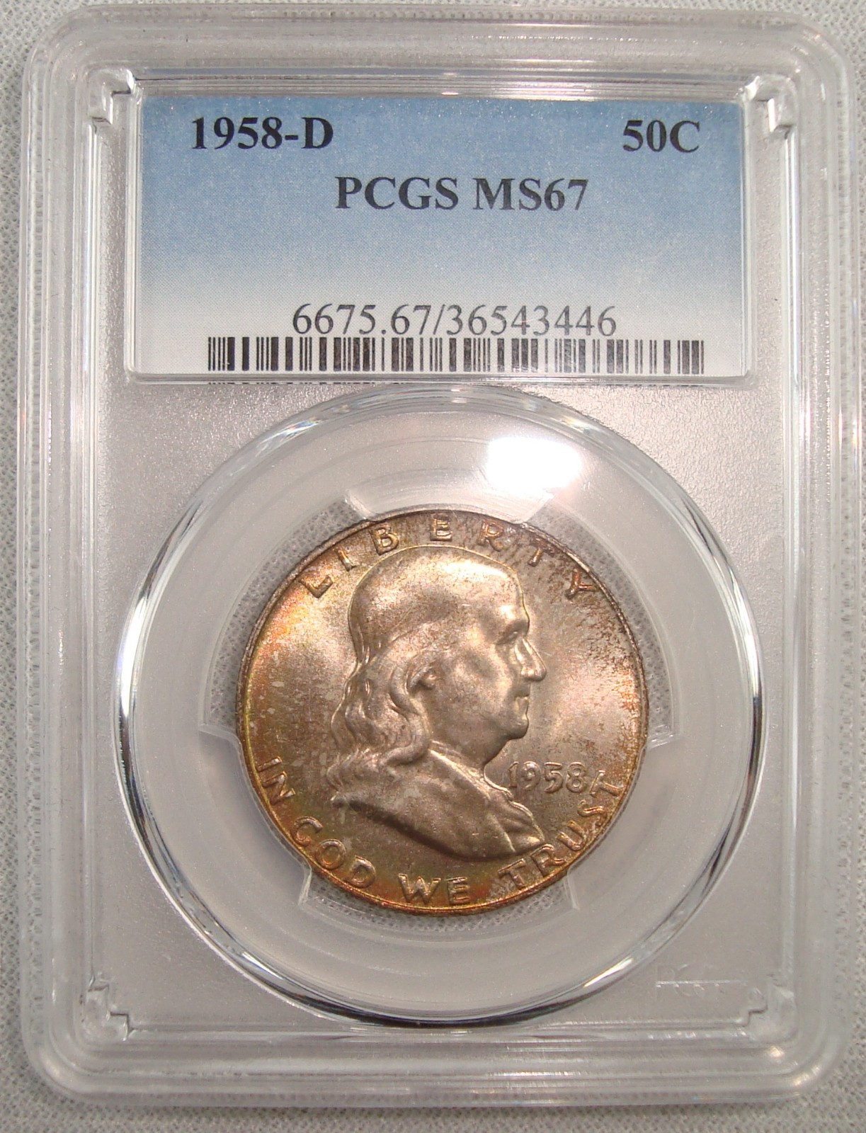 1958-D Silver Franklin Half Dollar PCGS MS67