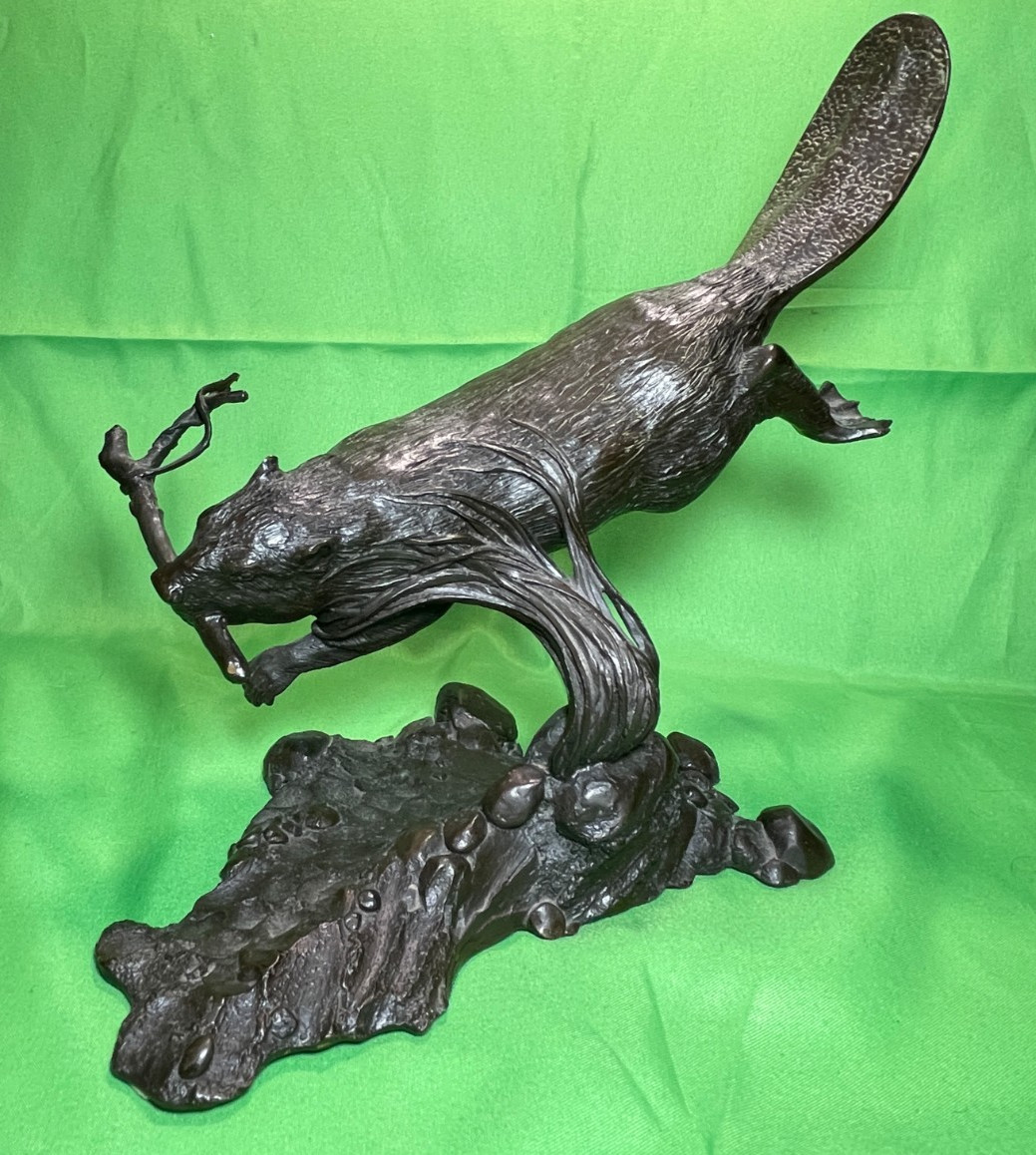Vintage Bronze The Canadian Beaver By Malcolm Mackenzie 1976 Franklin Mint