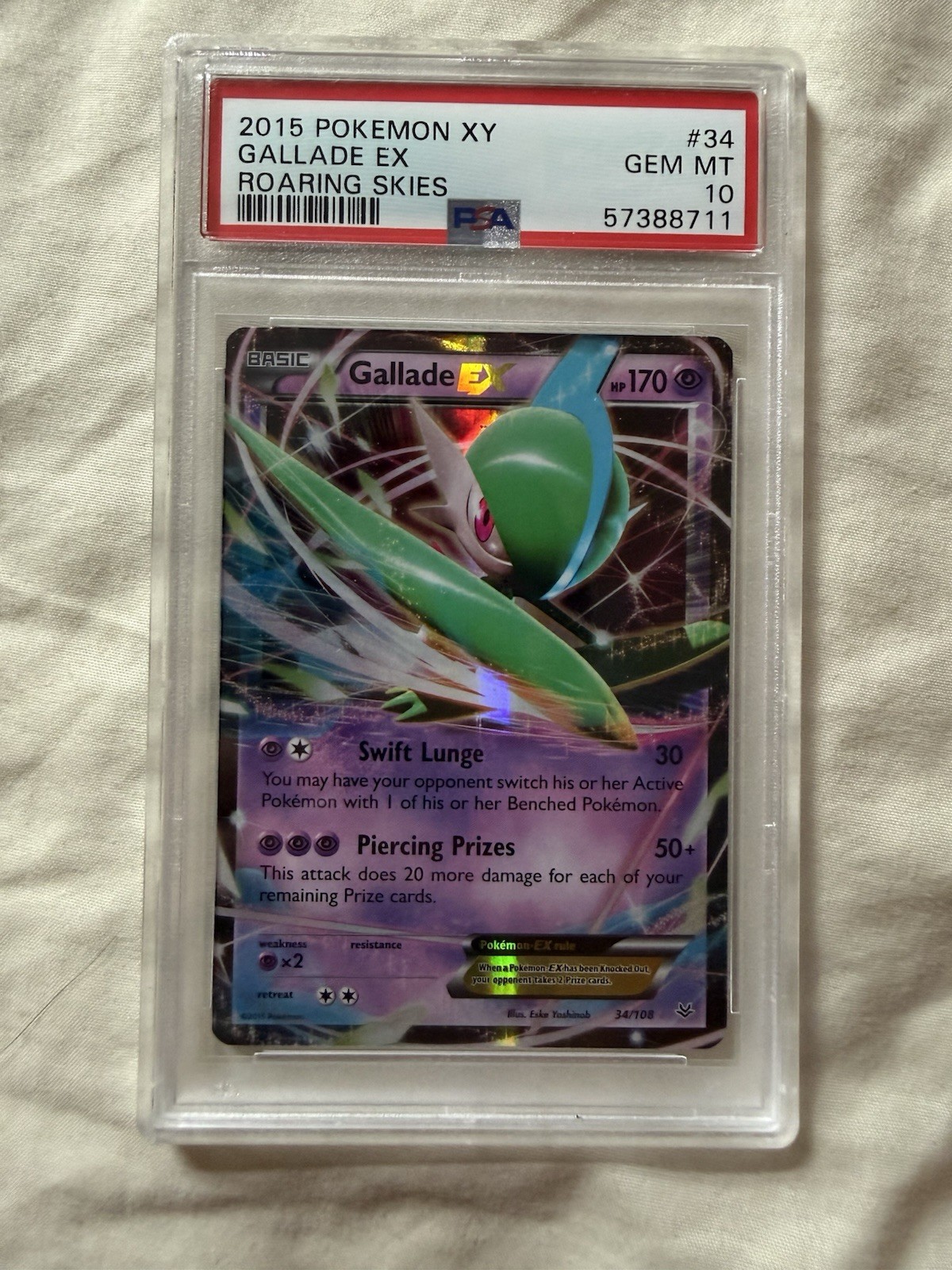 2015 POKEMON XY GALLADE EX ROARING SKIES PSA10 *POP 19*