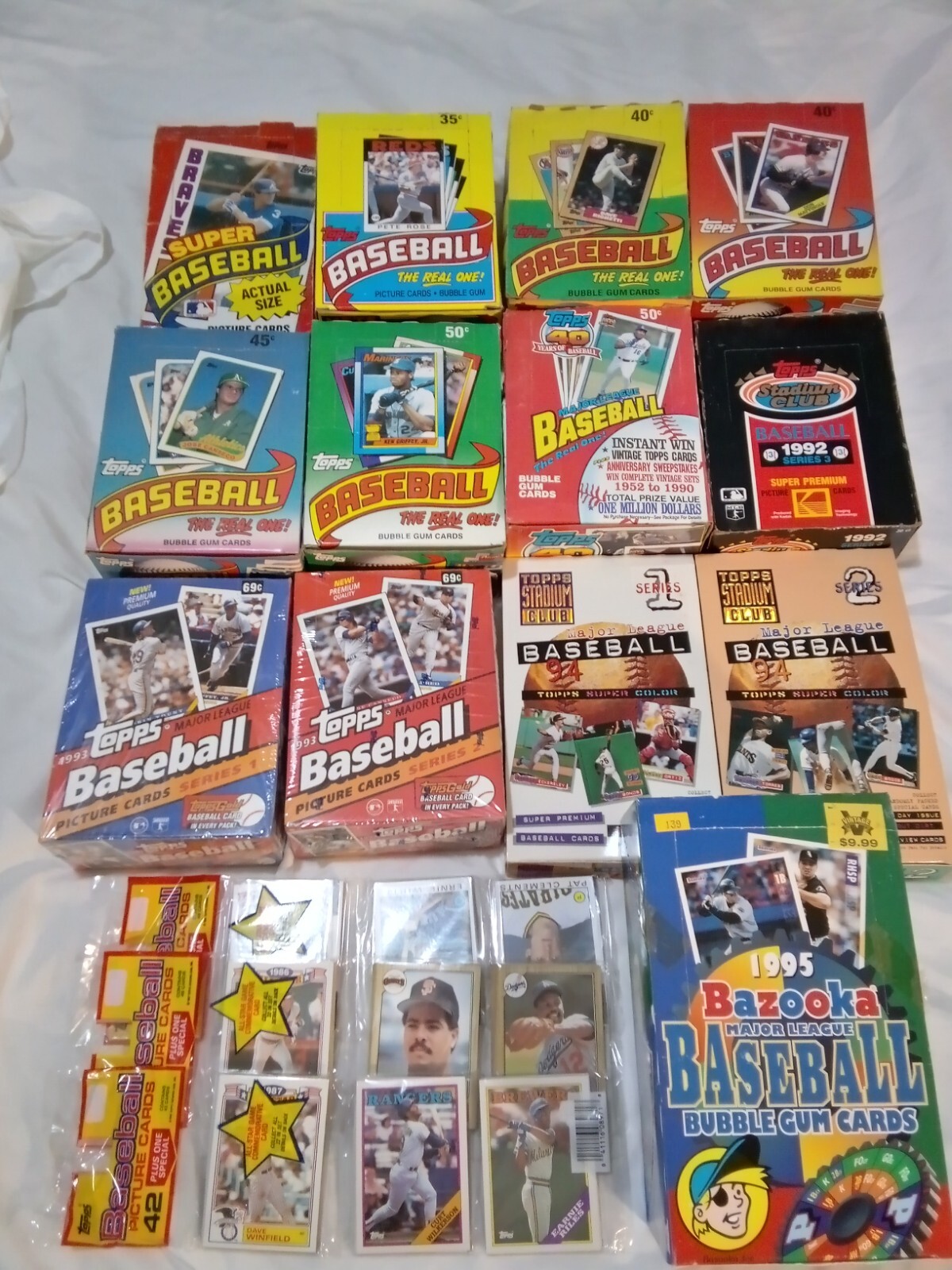 1984 TOPPS BASEBALL CARDS 13 PACKS FROM 1984-1995 + 3 RAK PACKS 1987,1988,1989 1984 TOPPS BASEBALL CARDS 13 PACKS FROM 1984-1995 + 3 RAK PACKS 1987,1988,1989