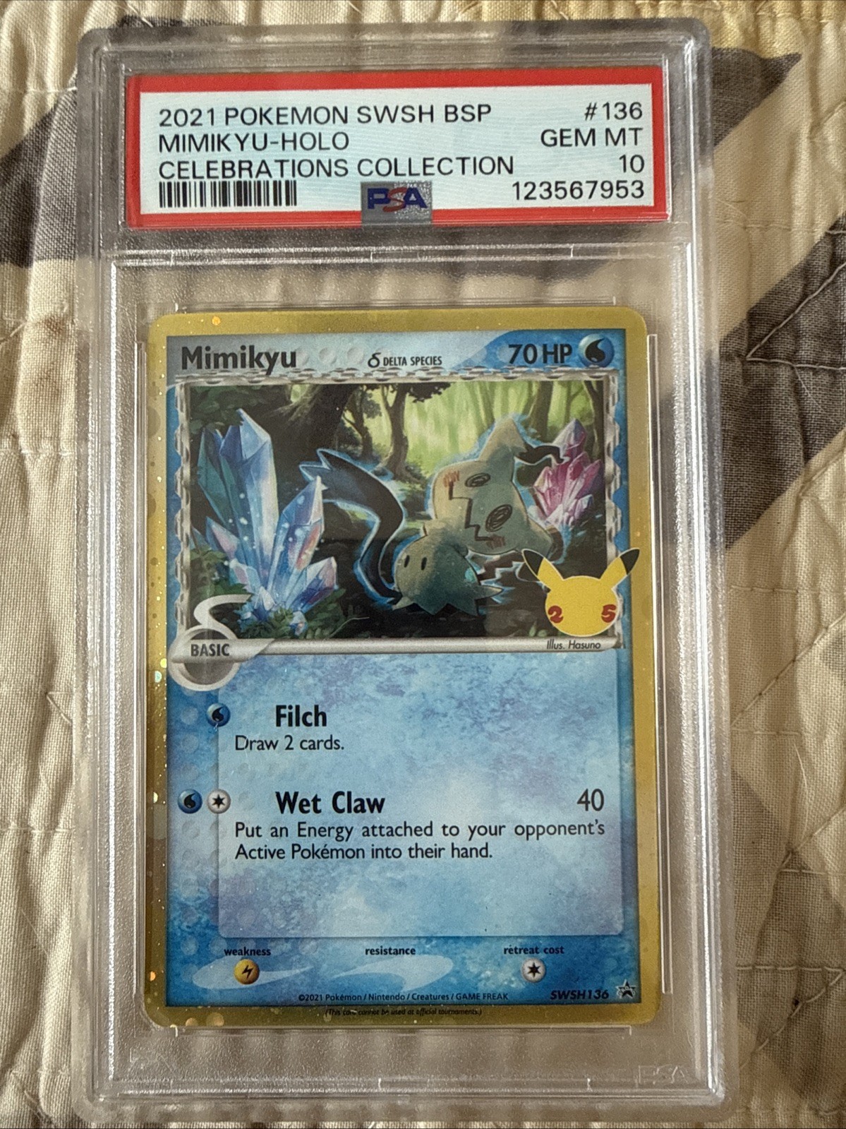 Mimikyu (Delta Species) SWSH136 SWSH: Sword & Shield Promo Cards Holo PSA 10
