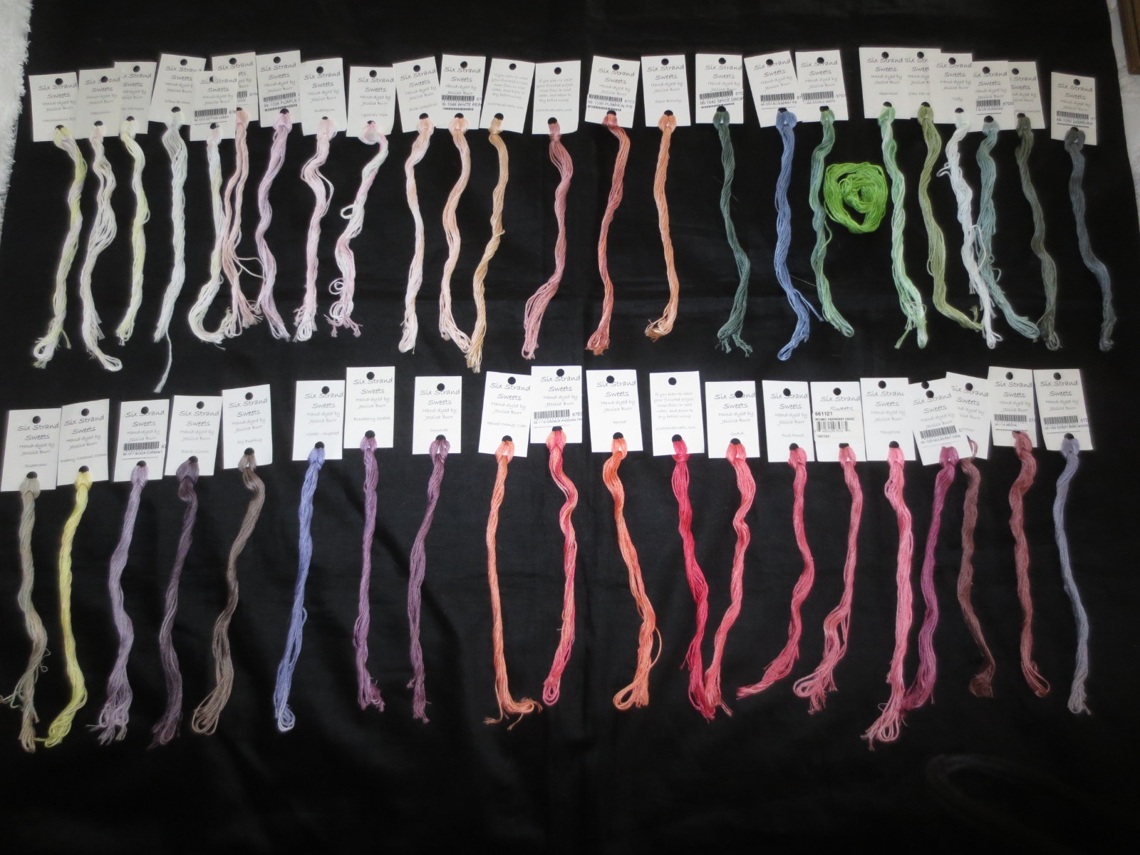 45 Skeins JESSICA BURR Hand-Dyed SIX STRAND SWEET Cotton EMBROIDERY FLOSS