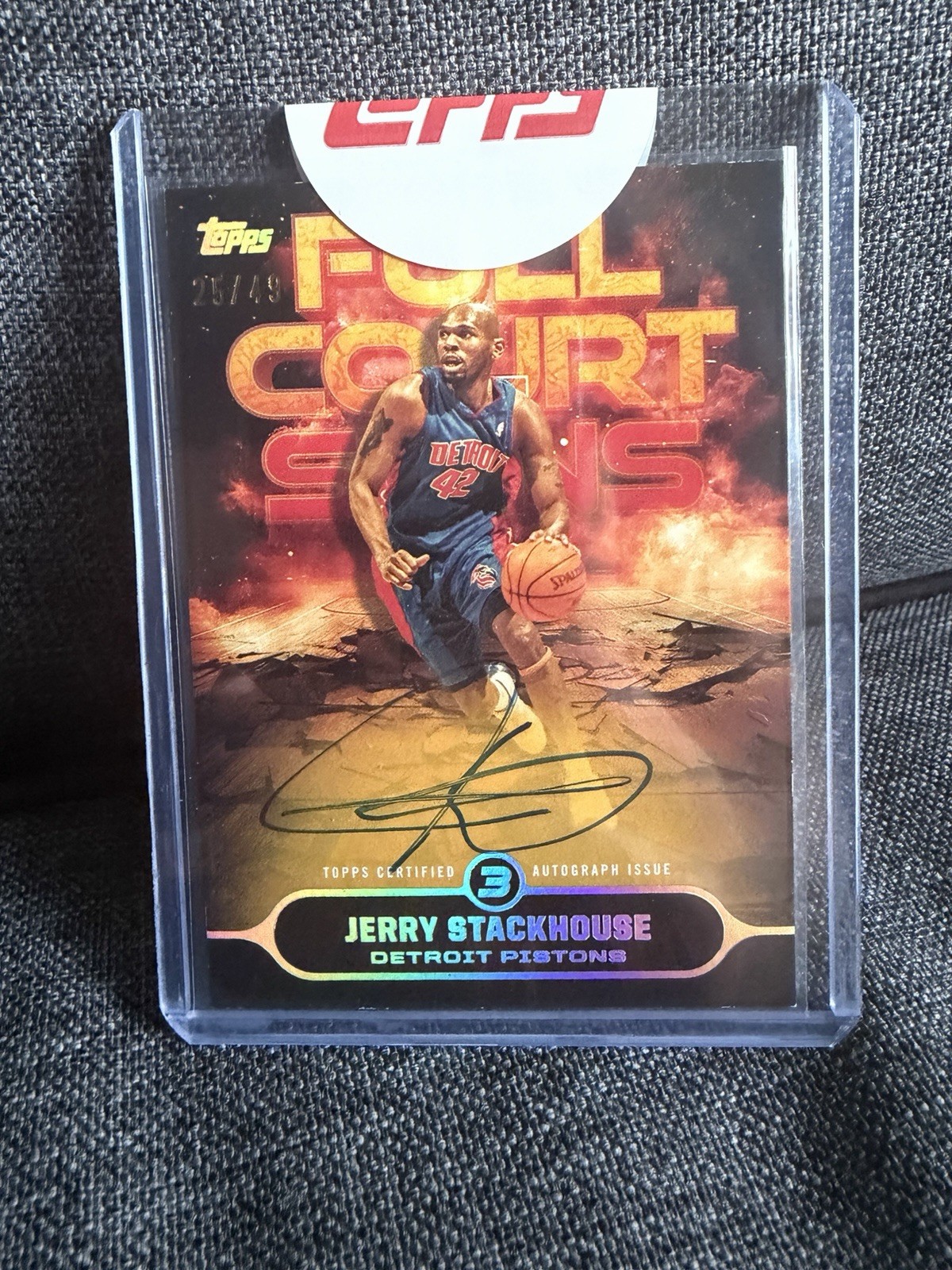 Jerry Stackhouse 2025-26 Topps Three Autographs Full Court Signs /49 Pistons Jerry Stackhouse 2025-26 Topps Three Autographs Full Court Signs /49 Pistons