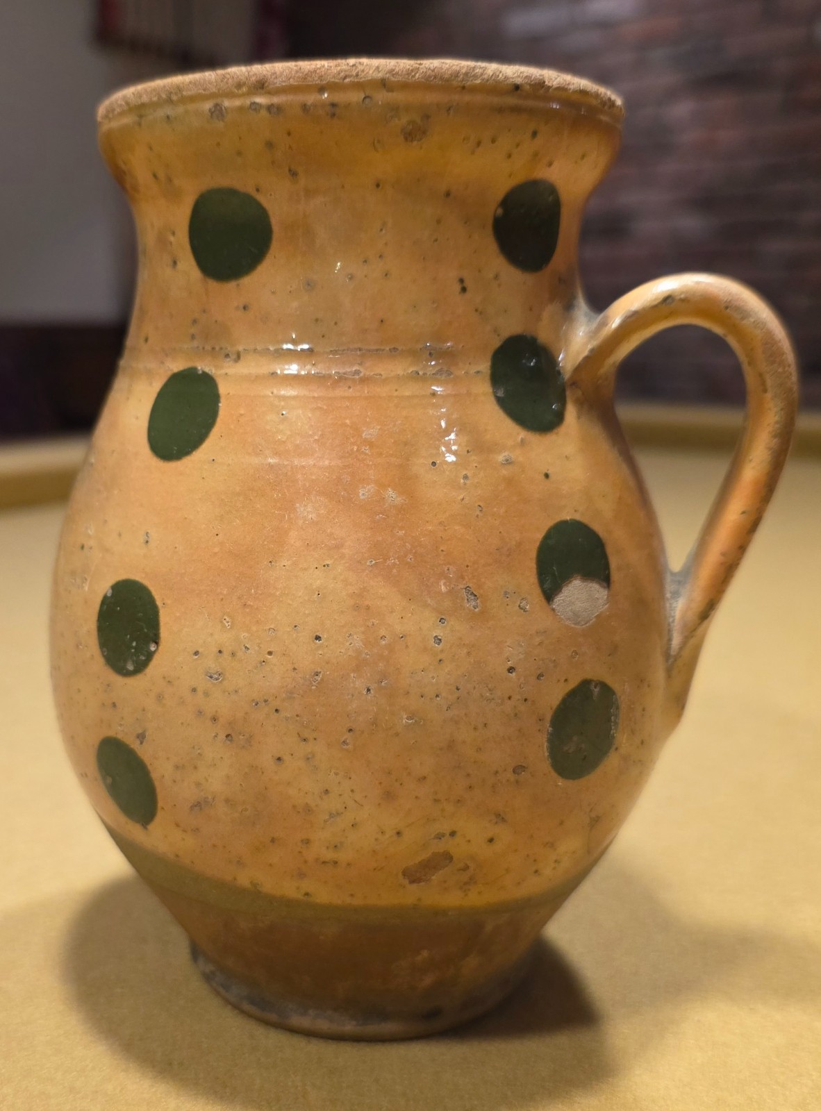 Antique Hand-Painted Hungarian Earthenware Handled Pitcher - Good Condition - 7 Antique Hand-Painted Hungarian Earthenware Handled Pitcher - Good Condition - 7