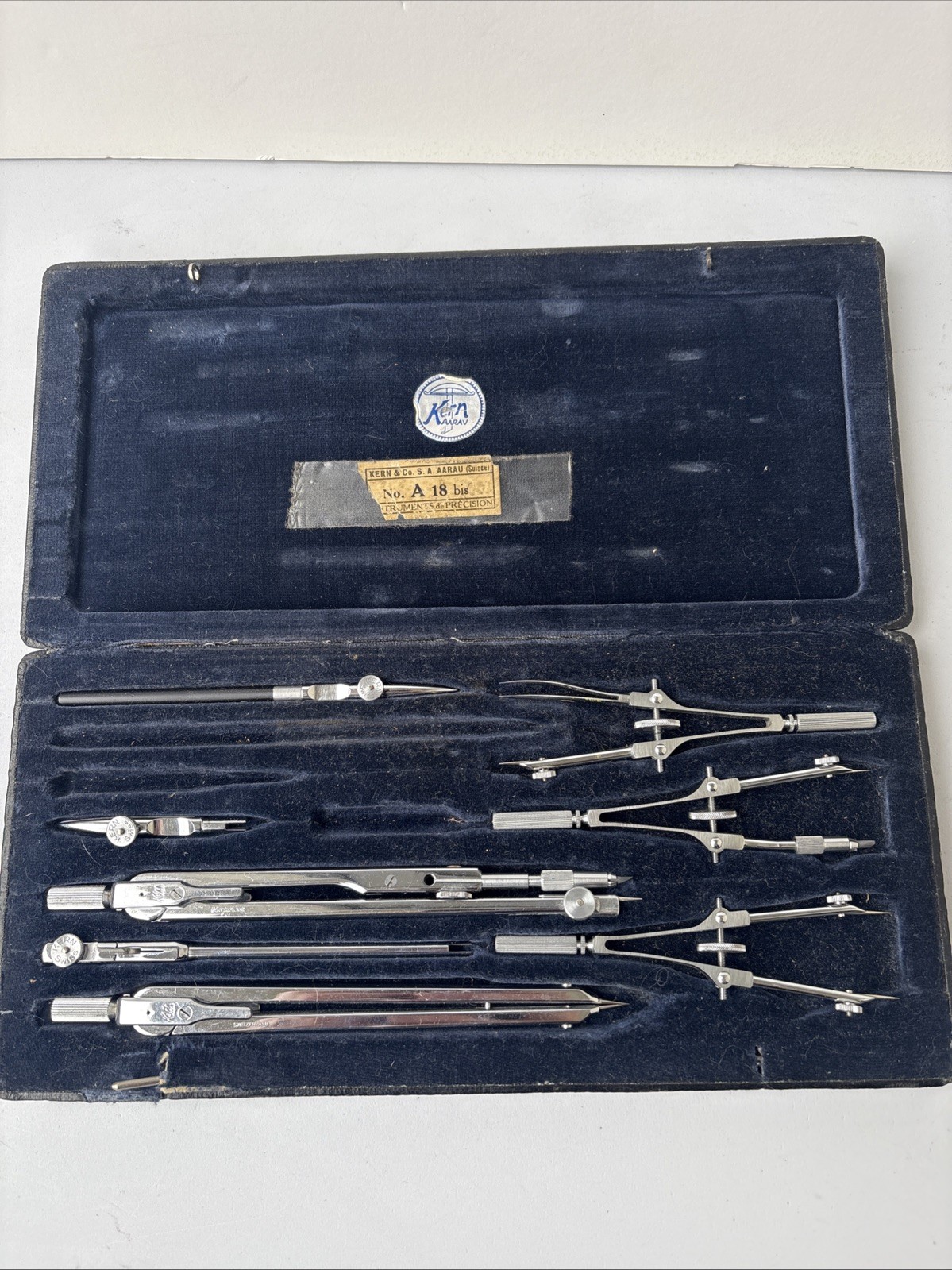 Kern Aarau Drafting Tool Set No. A 18 Made in Switzerland Not Complete Vintage