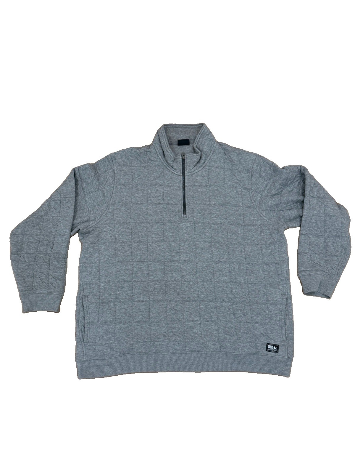 Eddie Bauer Men’s 3XL Gray Quilted 1/4 Zip Pullover Sweatshirt Mock Neck