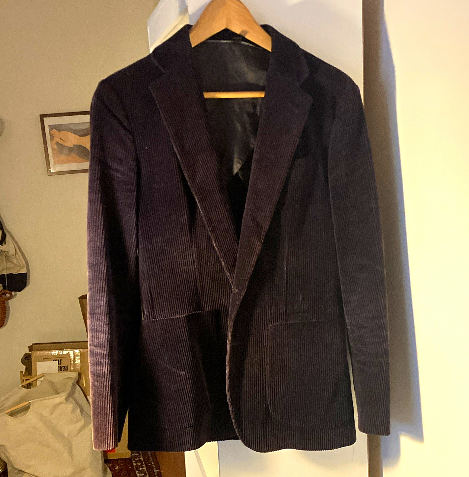 J.CREW Ludlow Men’s Purple Cotton Corduroy Slim Fit Blazer Sport Coat 34