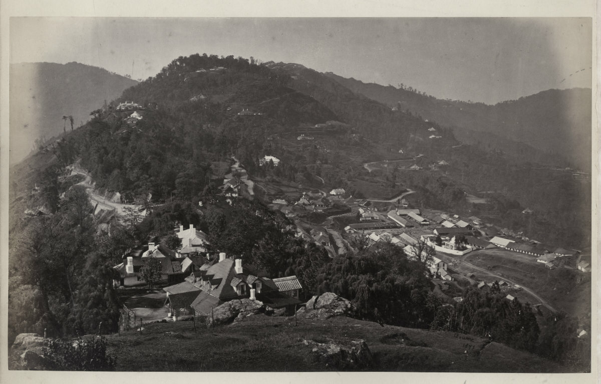c.1860's PHOTO INDIA BOURNE No 1871 - DARJEELING FROM OBSERVATORY HILL