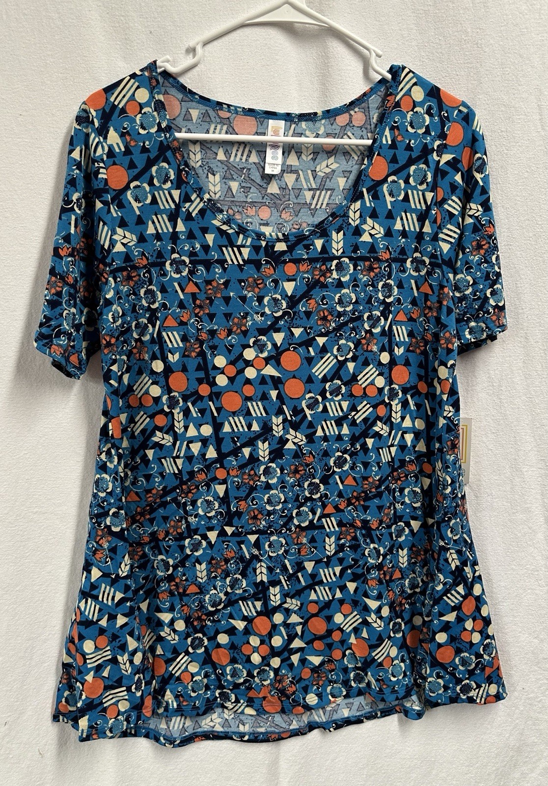 LuLaRoe Perfect T Size Medium NWT Blue Floral Print