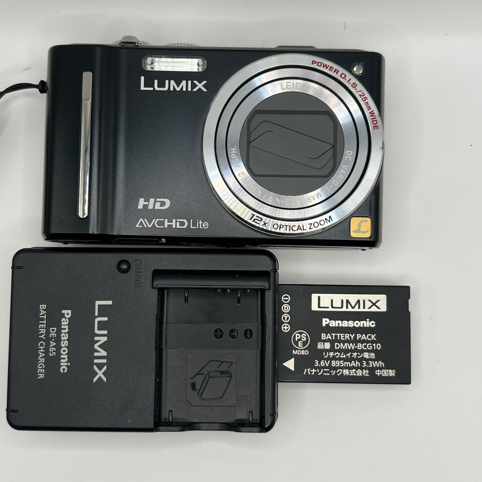 Panasonic Lumix DMC-TZ10 Digital Camera Black / Charger [Excellent] From Japan