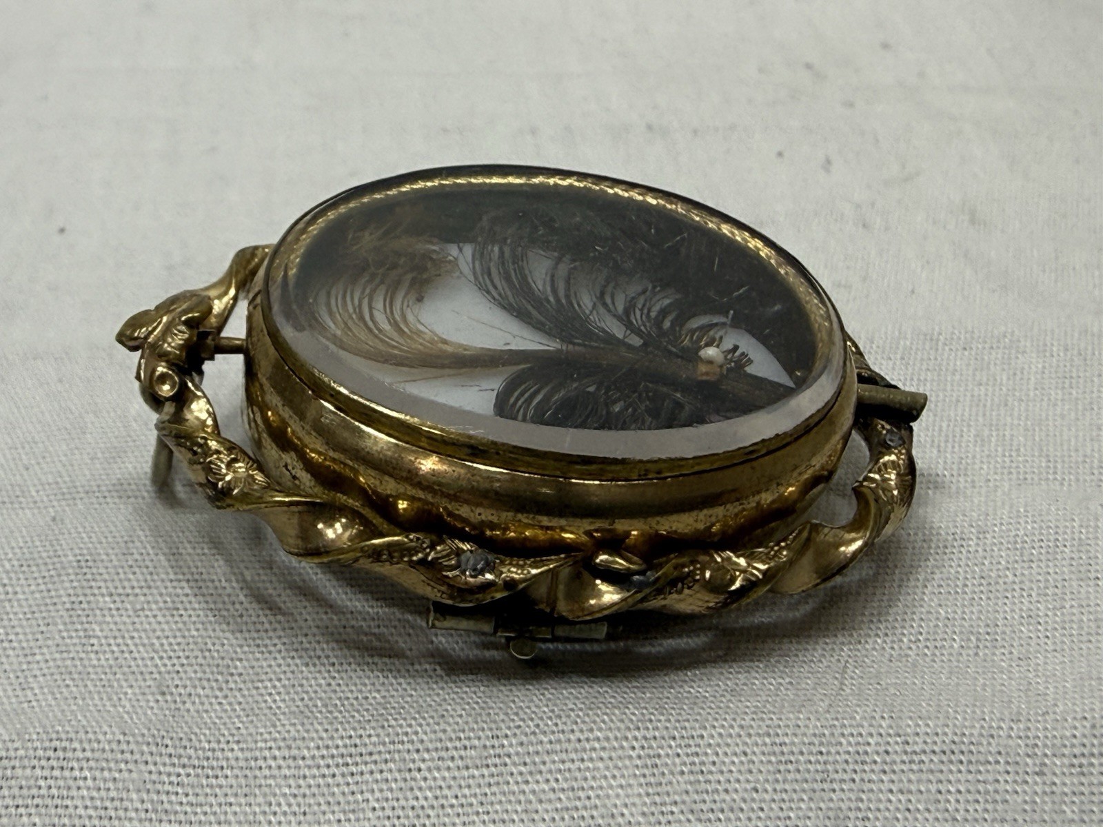 Antique Victorian Swivel Hair Mourning Brooch Pendant