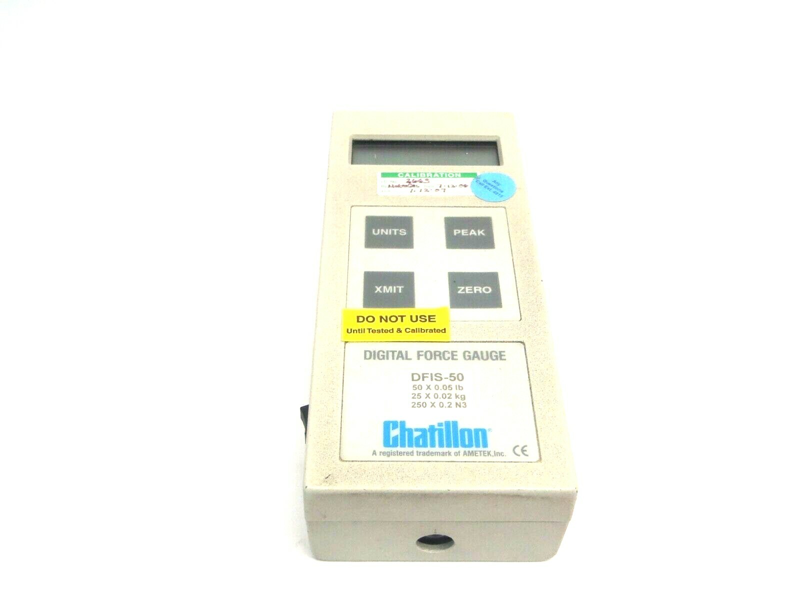Chatillon DFIS-50 Digital Force Gauge 50 x 0.05 lb 25x0.2kg 250x 0.2 N3