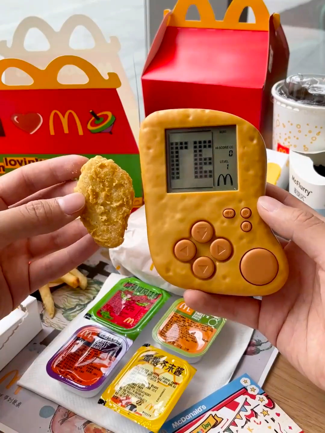 Original 2023 Mcdonald's Tetris Game Console in the shape of a chicken nugget Original 2023 Mcdonald's Tetris Game Console in the shape of a chicken nugget