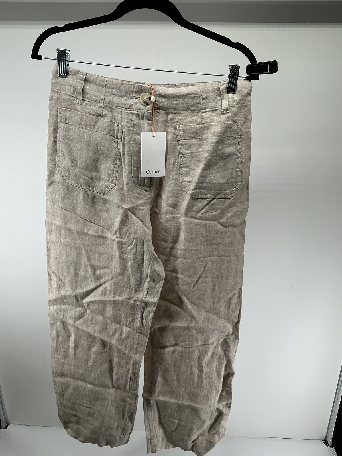 Quince Womens 100% European Linen Patch Pocket Wide Leg Pants - 28\ Quince Womens 100% European Linen Patch Pocket Wide Leg Pants - 28\