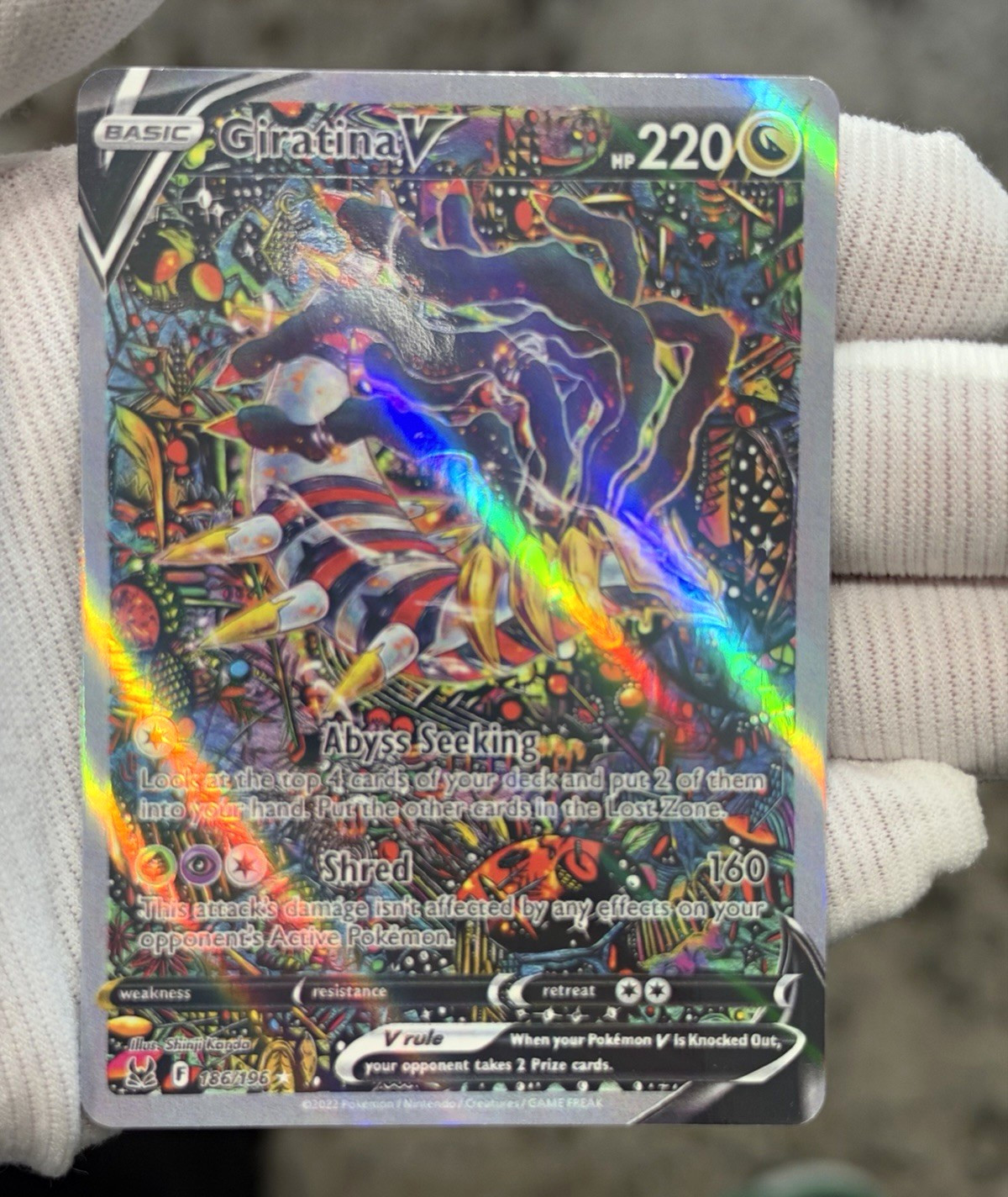 Giratina V 186/196 Lost Origin Holo Shiny *Fan Art* Giratina V 186/196 Lost Origin Holo Shiny *Fan Art*