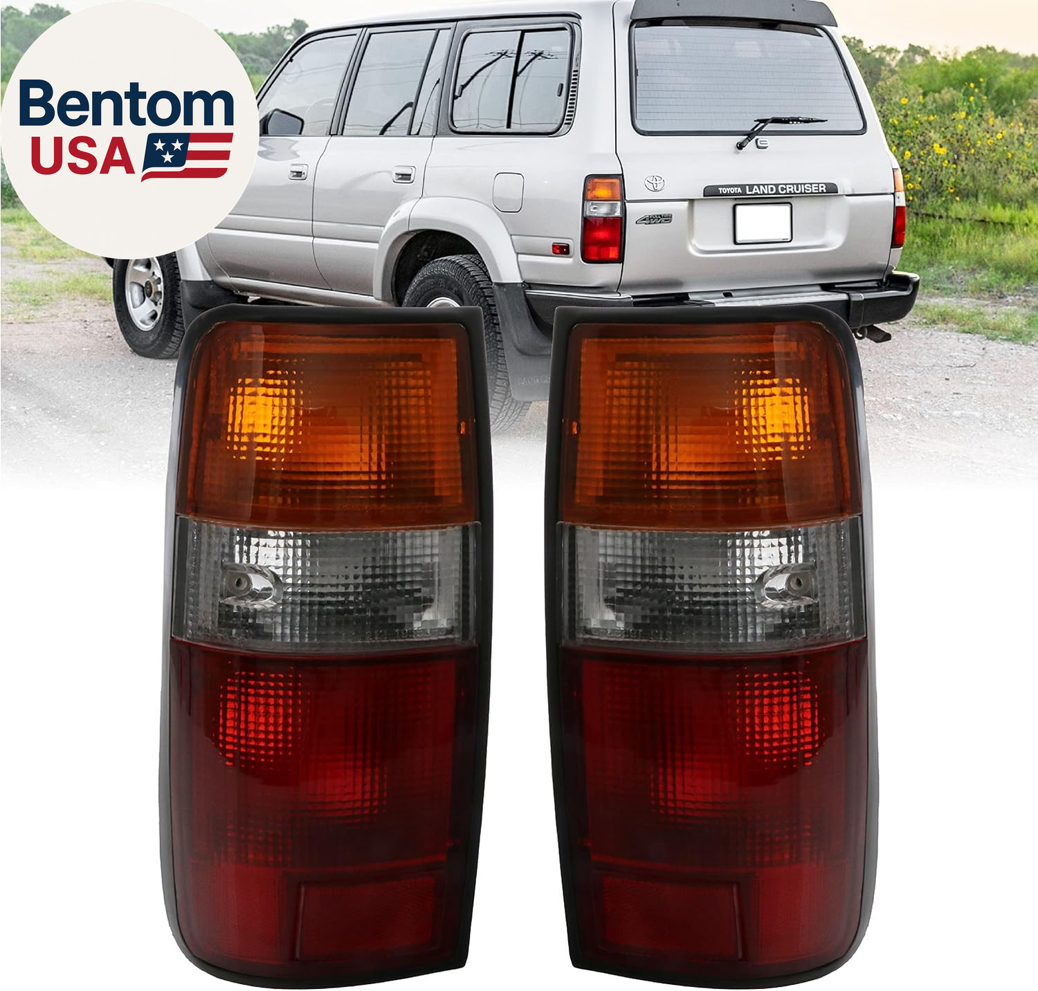 USR DEPO FJ80 Tail Lights - Replacement Rear Tail Lamps Set (Left + Right) Compa