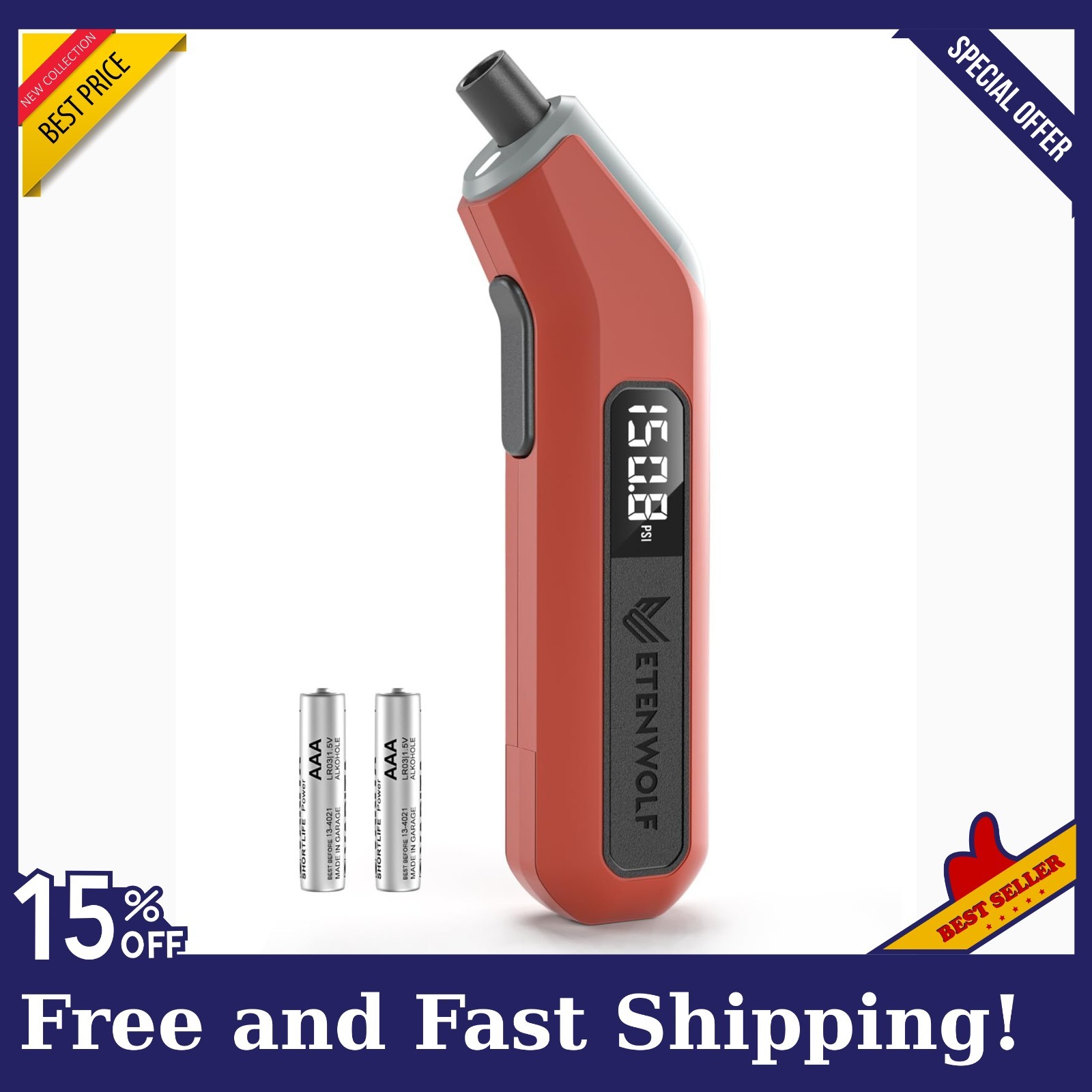 ETENWOLF T300 Digital Tire Pressure Gauge 3-200 PSI, Industrial Tire Gauge, NEW ETENWOLF T300 Digital Tire Pressure Gauge 3-200 PSI, Industrial Tire Gauge, NEW
