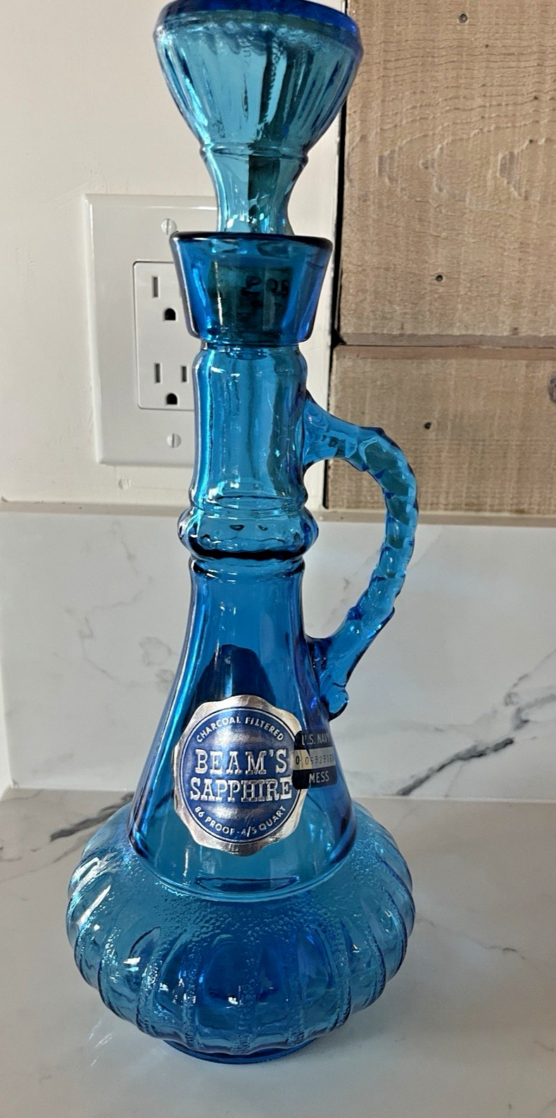 VTG 1973 Jim Beam I Dream of Jeanie Genie Decanter Blue Bottle w/Stopper