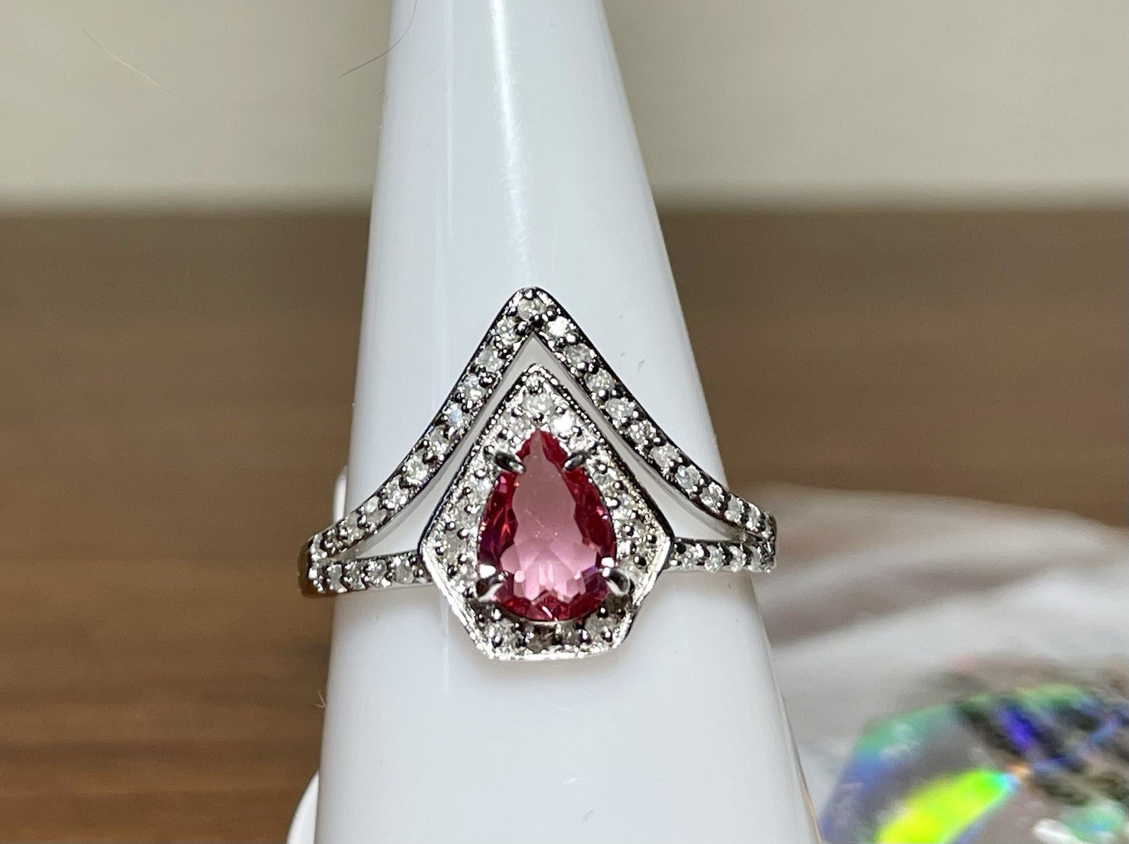 Bomb Party Ring YOU REVEALED DIAMONDS  Pink Topaz Genuine Diamonds 💎 Size 6