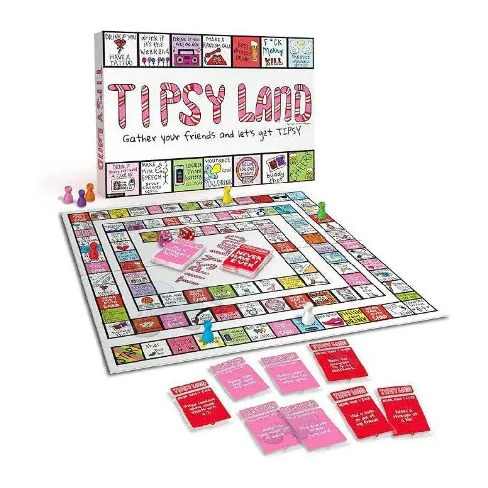 Tipsy Land Adult Drinking Board Game Party Game 2-8 Players Fun Night