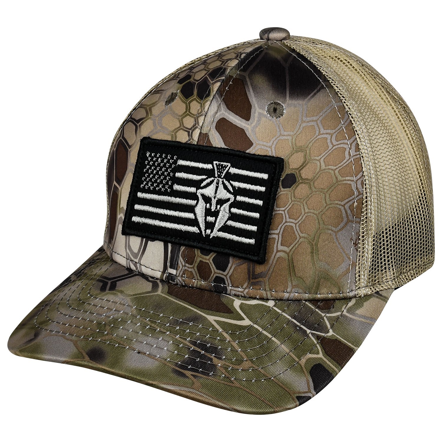 Kryptek Spartan USA Q-Tech Meshback Cap- Highlander/Tan Kryptek Spartan USA Q-Tech Meshback Cap- Highlander/Tan
