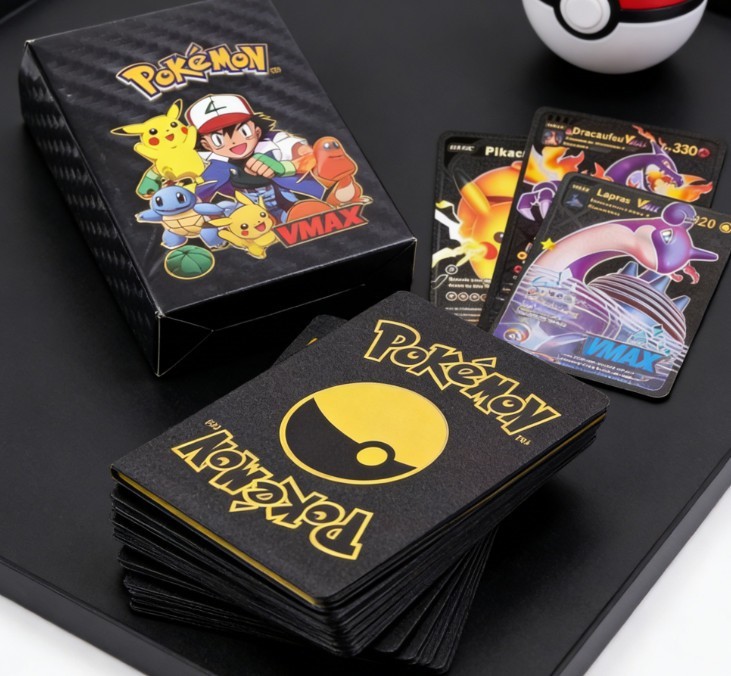 55Pcs Pokemon Foil Cards Black Pack TCG Charizard GX Vmax Trading Cards 55Pcs Pokemon Foil Cards Black Pack TCG Charizard GX Vmax Trading Cards