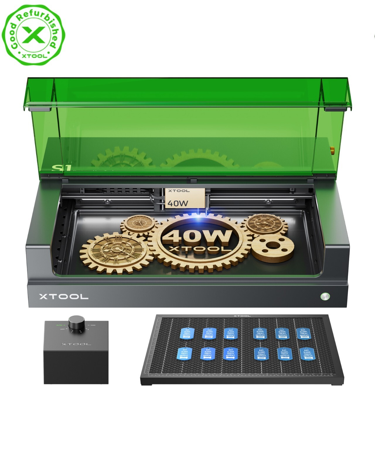 (Refurbished) xTool S1 40W Laser Engraver , Basic Bundle, Black
