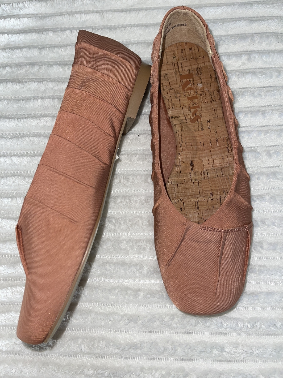 Korks Kork Ease neutral square toe fabric ballet flats CORAL SZ 6 NEW Korks Kork Ease neutral square toe fabric ballet flats CORAL SZ 6 NEW