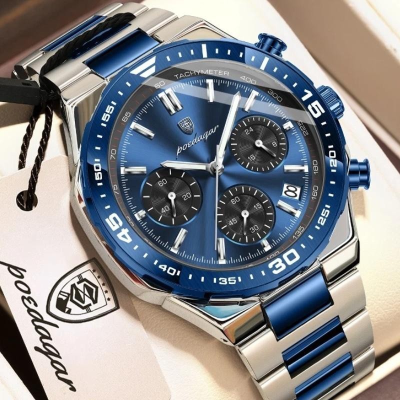 POEDAGAR Luxury Man Wristwatch Date Waterproof Luminous Sport Quartz Watch