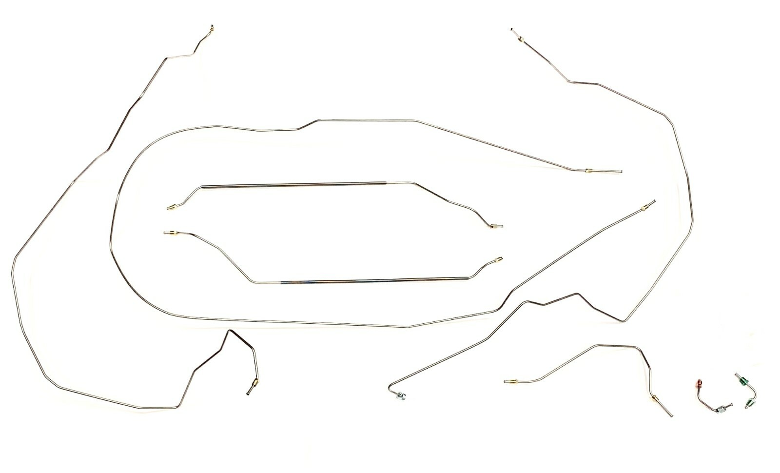 Complete Stainless Steel Prebent Brake Line Kit For Power 4 Wheel Disc. Complete Stainless Steel Prebent Brake Line Kit For Power 4 Wheel Disc.