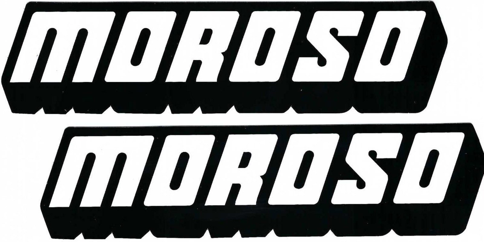 Moroso Racing Decal Stickers Set of 2  Medium 7 Inches Long Black White Vinyl