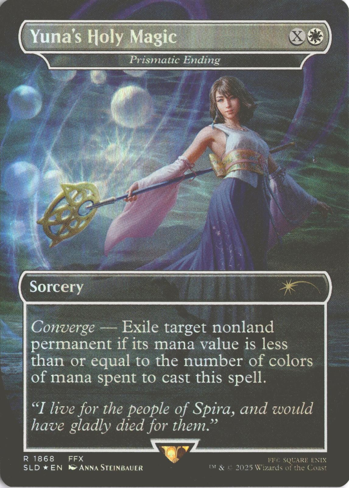 MTG Yuna's Holy Magic *Rainbow Foil* (1868) Secret Lair: Final Fantasy NM MTG Yuna's Holy Magic *Rainbow Foil* (1868) Secret Lair: Final Fantasy NM